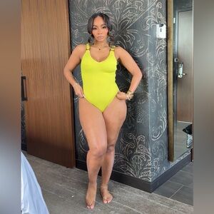 Vibrant Yellow One-Piece Swimsuit